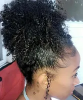 100% Braziliaanse clip in Human Ponytail Hair Extensions Kinky Krullend Trekkoord Paardenstaart Afro Puffs Virgin Curly Ponytails 120G