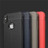 Mode telefonfall för iPhone 11 Pro max 6 6s plus not 9 S10 Soft TPU Silikon Case Anti Slip Läder Texture Cover