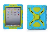 PEPKOO verdediger militaire spinstandaard Water / vuil / schokdichte Case Cover voor iPad 2 3 4 5 6 Air Mini 1 2 3 voor iPad Pro 2017 voor iPad Air 2