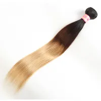 Человеческие волосы связки бразильский ломбер прямые #1B/4/27 и 1b/27# лучшие продажи бразильский девственные волосы ломбер 3 тон ломбер наращивание волос