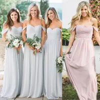 Kennedy Chiffon Convertible Dress goedkope grijze bruidsmeisjes jurken voor bruiloft lange chiffon a-line backless formele jurken feest kanten bescheiden