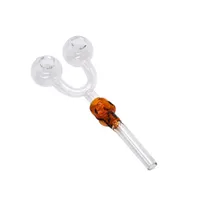 Double Oil Burner glass pipe Smoking Tube skull water pipe for hookah shisha oil rigs tobacco cigarettes hand pipes hookah pipes g