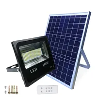 Edison2011 100W Double Color LED Solar Street Lamp RGB LED 4 mode Light Super Bright Spotlight with Remote controller