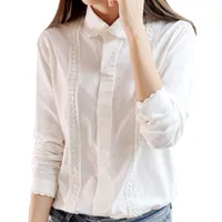 Белая блузка женская рубашка 2018 новый летний стиль с длинным рукавом вышивка повседневная топы свободный пляж офис Blusas Femininas 7472