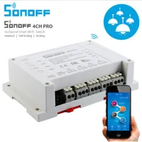 Itead Sonoff 4CH Wifi Smart Switch 4 Gang Wifi Light Switch المنزل الذكي ewelink App التحكم عن بعد 4 أجهزة يعمل مع Alexa Google Home