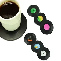 Ev Masa Fincan Mat Yaratıcı Dekor Kahve İçecek Placemat Iplik Retro Vinil CD Kayıt İçecekler Bardak