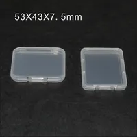 Caja de tarjetas de 7.5 mm Caja de plástico Accesorios de teléfono celular Soporte estándar transparente Almacenamiento de caja blanca súper transparente para TF Micro SD XD CF