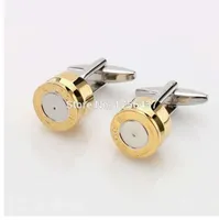 Lepton Bullet Gemelli per uomo color oro design proiettile gemelli da uomo da sposa sposo camicia polsini gemelli di ricarica gemelos