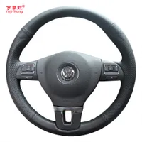 Funda de Yuji-Hong para el volante de cuero artificial para Volkswagen VW CC Tiguan Passat Touran Golf 6 Funda de cosido a mano