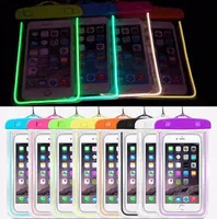 Camouflage Waterproof case Luminous glow in dark lighting Universal Water Proof Bag armband pouch Cover For all iphone 7 8 Cell Phone bag