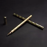 EDC Gel Tactical Marker Pen Classic Style Self Defense Avtagbar Kopparmetall Handgjord Gel Pen Travel Kit
