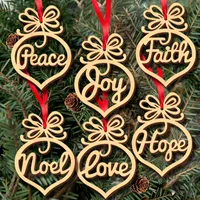 Merry Christmas Decorations Wooden hanging christmas Ornament Christmas Tree Hanging Pendant Decoration for home xmas tree hanging