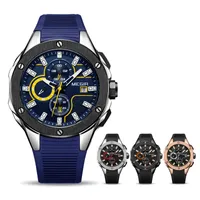 Mens Sport Watch Chronograph 22mm Silicone Band Quartz Army Military Watches Clock 4type Men Lederen Watch voor jongens mannetje