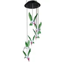 Humming Bird Solar Power Led Solar Light Lighted Yard LED Outdoor Light Garden Path Decoration Wind Chime Lampa Vit