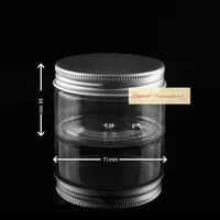 50pcs / mycket tom kosmetisk förpackning 150g Transparent plastflaska Pet Cream Jar 150ml mat kan aluminium keps body lotion potten.