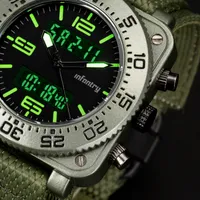 Infantry berühmte Marke Herren LED Digital Quarz Armbanduhr Mode Sport Uhren Militär Armbanduhr Chronograph Nylon Strap Montre Homme