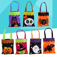Sac fourre-tout en tissu non-tissé d'Halloween Trick or Treat Bags Sac à bonbons Handheld Portable Ghost Festival pour enfants Halloween