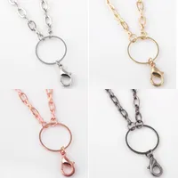 Free Shipping Newest DIY Jewelry Necklace Chains Gold Silver Rose Gold Gun Black Link Chain for Glass Living Memory Floating Locket