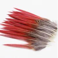 100 pcs 4-5.5 polegadas Bonito penas de faisão vermelho espada penas raras em massa pena voar pesca acessórios material de amarração