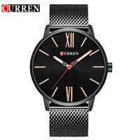 Curren Uhren Männer Black Steel Quarzmens-Uhr-Männer beiläufige Art und Weise Sport Clock Male Armbanduhr Relogio Masculino