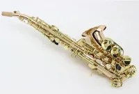 Petit col courbé B Flat YANAGISAWA SC-992 Saxophone Soprano professionnel Or Laque Phosphore Cuivre Saxophone B Tune Avec Embouchure