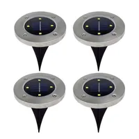 4 LED Outdoor Solar Disk Lights Solar Powered Outdoor Portable Turystyka Kemping Ogród Schody W7320