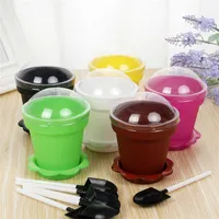 Vasos de bolo de planta copo de originalidade Flowerpot Mousse Ice Cream Pottings com capa Shovel Pot Cakes 0 75JM GG