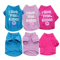 Pets Coats Pet Cat Dog Clothes Summer I Give Free Kisses Style Pupppy Doggy T Shirt Vest Girl Dog Apparel