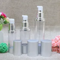 airless cosmetic cream pump containers,lotion cream vacuum bottles with pump,Matte silver airless pump bottle F569