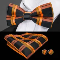 Black and gold squares jacquard men's bowties HotWholesale wedding business party Freeing shipping LH-717