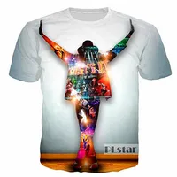 Mode Été Hommes Femmes Roi de la Pop Michael Jackson Drôle 3D Impression T-shirt Harajuku Style T-shirts Hip Hop T Shirt Tops XTXS049