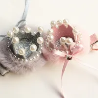 10pc/lot New freed Girl Prince Prince Crown Hair Clip 10pcs/lot Ribbow Barrette Luxury Koreanかわいい髪の真珠