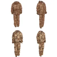 Hunting Sets 3D Camo Leaf Camouflage Jungle Ghillie Suit Set CS Savage Kit Desert Gobi Grassland Sniper