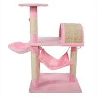 2018 Free shipping Wholesales M46 32&quot; Stable Cute Sisal Cat Climb Holder Cat Tower Lamb Pink Cat Furniture & Scratchers