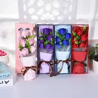 Originalità Rose fiori di sapone romantico regalo di San Valentino artificiale con multi colore creativo fiore di simulazione bardaian squisita 16wq jj