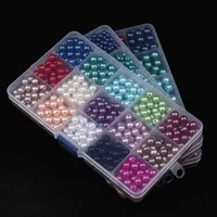 Commercio all'ingrosso 300-1500pc / scatola colori misti 6mm / 8mm / 10mm Craft Pearl Beads Boncuks per la produzione di gioielli Accessori Perles En Lotti F2980