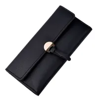 패션 여성 지갑 Carteira 새로운 디자인 캐주얼 단색 컬러 패션 인조 가죽 레저 클러치 핸드백 롱 지갑