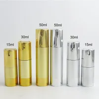 300 x 15 ml 30 ml 50 ml Aluminium Airless lotion Pumpflasche 1 OZ Airless Container 30 ML Lotion Airless Verpackung Gold Silber Farbe