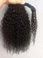 Nouveau Arrivent Brésilien Vierge Humaine Remy Kinky Curly Ponytail Extensions de Cheveux Clip Ins Natral Noir Couleur 100g un paquet