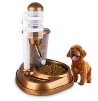 2 i 1 husdjur automatisk dricks fontän stor kapacitet katt hund kanin mat vattenmatare dispenser matare husdjur vatten dispenser
