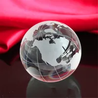 Crystal Glass Marmor Earth Globe Världskarta Quartz Crystals Sphere Terrarium Desk Ornaments nautisk heminredning