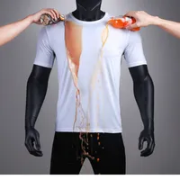 Yaz su geçirmez zehirli t gömlek moda erkek hidrofobik nefes kısa kollu Hızlı kuruyan gündelik erkek tişört