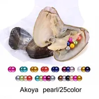 Ostras de pérolas de pérolas DIY Akoya, de 6 a 8 mm de água doce, cultura natural em cultura de mexilhão de pérolas frescas em pérolas