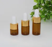 3ml Mini Lege Druppelfles Draagbare Aromatherapie Estenial Oil Fles met glazen Oogdruppeler Amber en Clear Colors 220pcs