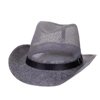 Wholesale мужская летняя западная ковбойская сетка достойная шапка открытый путешествия козырек вскользь мода шляпа бесплатная доставка