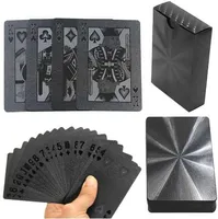 Sıcak Tahta Oyunları 54 adet Siyah Elmas Plastik Iskambil Kartları Koleksiyonu Poker Kartları Siyah Poker Kart Setleri Klasik Sihirli Hileler aracı