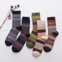Men Women Winter Thermal Warm Socks Unisex Fashion Stripe Woollen Colorful Socks Brand Thick Winter Socks New Coming A-698