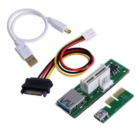 Mini PCI-E X1 przedłużający kabel do zasilania PCIe 1X Rozszerzona karta rozszerzająca 90 stopnia kąt prawa