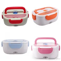 Elektryczne Ogrzewanie Lunchbox Moda Pudełka konserwujące Bento i łyżka Multi Color Lunch Box Carry Wygodne 39FS DD
