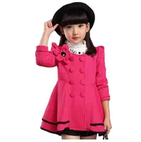 Capa de la chaqueta de la flor de la moda de la muchacha de alta calidad para niña otoño invierno ropa exterior ropa de las muchachas 4-12 años